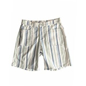 Tribal Jeans Audrey Mid-Rise Shorts Womens 6 Avocado Striped NWT